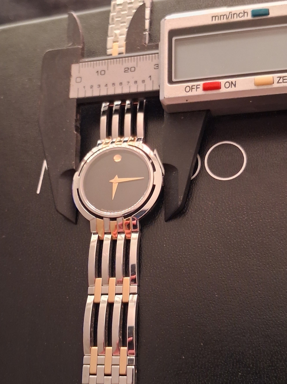 Movado Watch Two-Tone Dress Watch - Black Dial $1295 - Picture 15 of 16